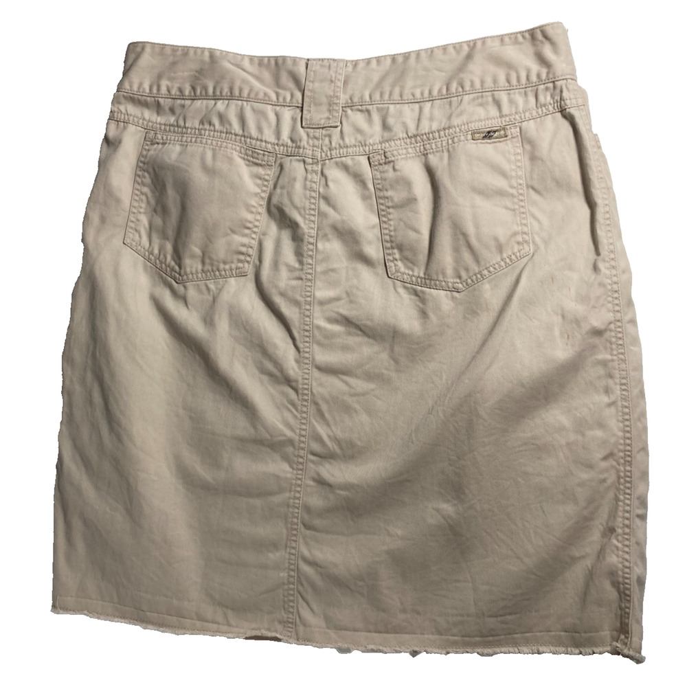 DKNY Jeans khaki brown camel tan zip and double button pencil skirt 4 pockets 16 - Picture 2 of 11